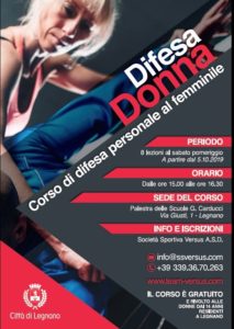 CORSO GRATUITO DI DIFESA PERSONALE FEMMINILE A LEGNANO